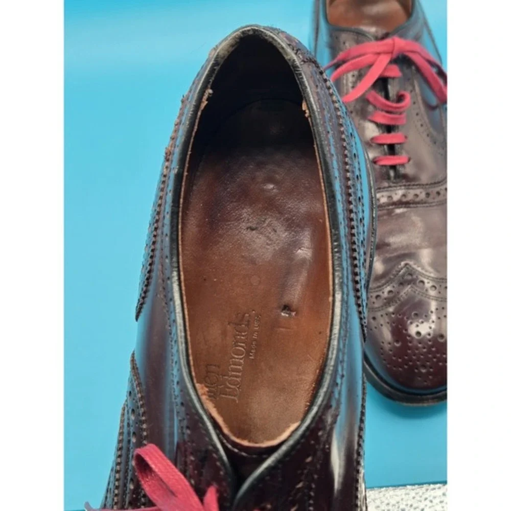 Allen Edmonds McAllister Shoes Burgundy Men Size 12 C Made USA Businessman Dress